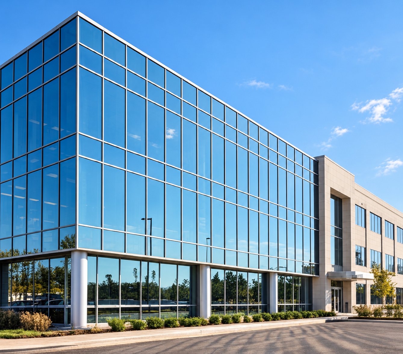 Solar-exposed commercial façades