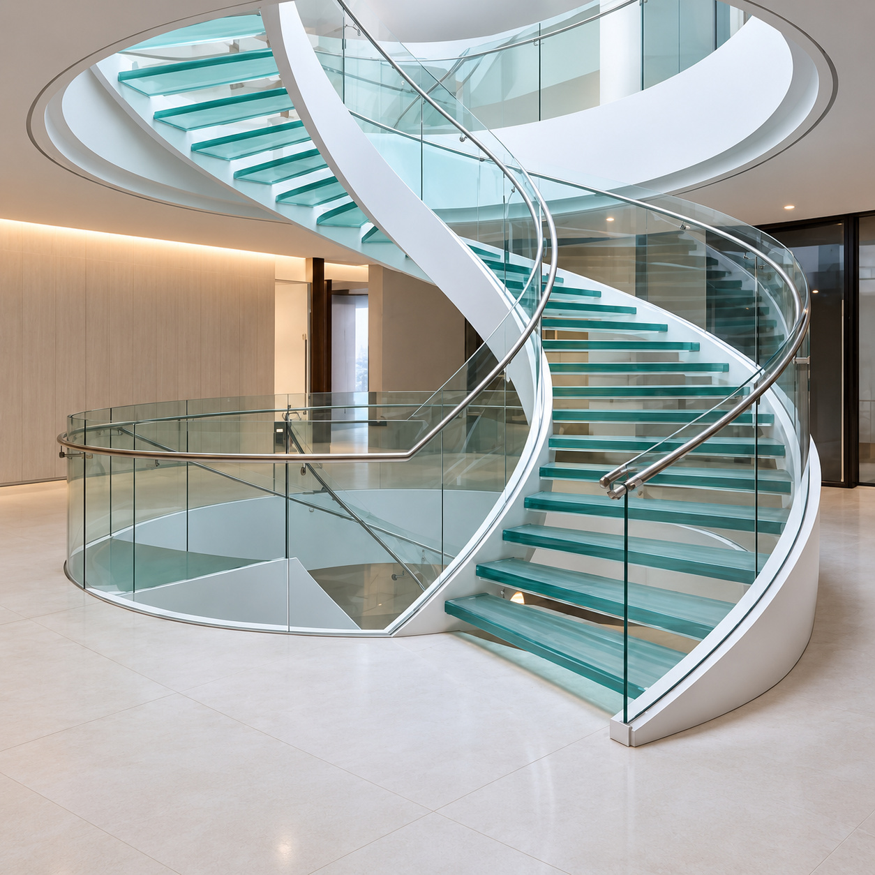 Curved balustrades and sculptural glazing