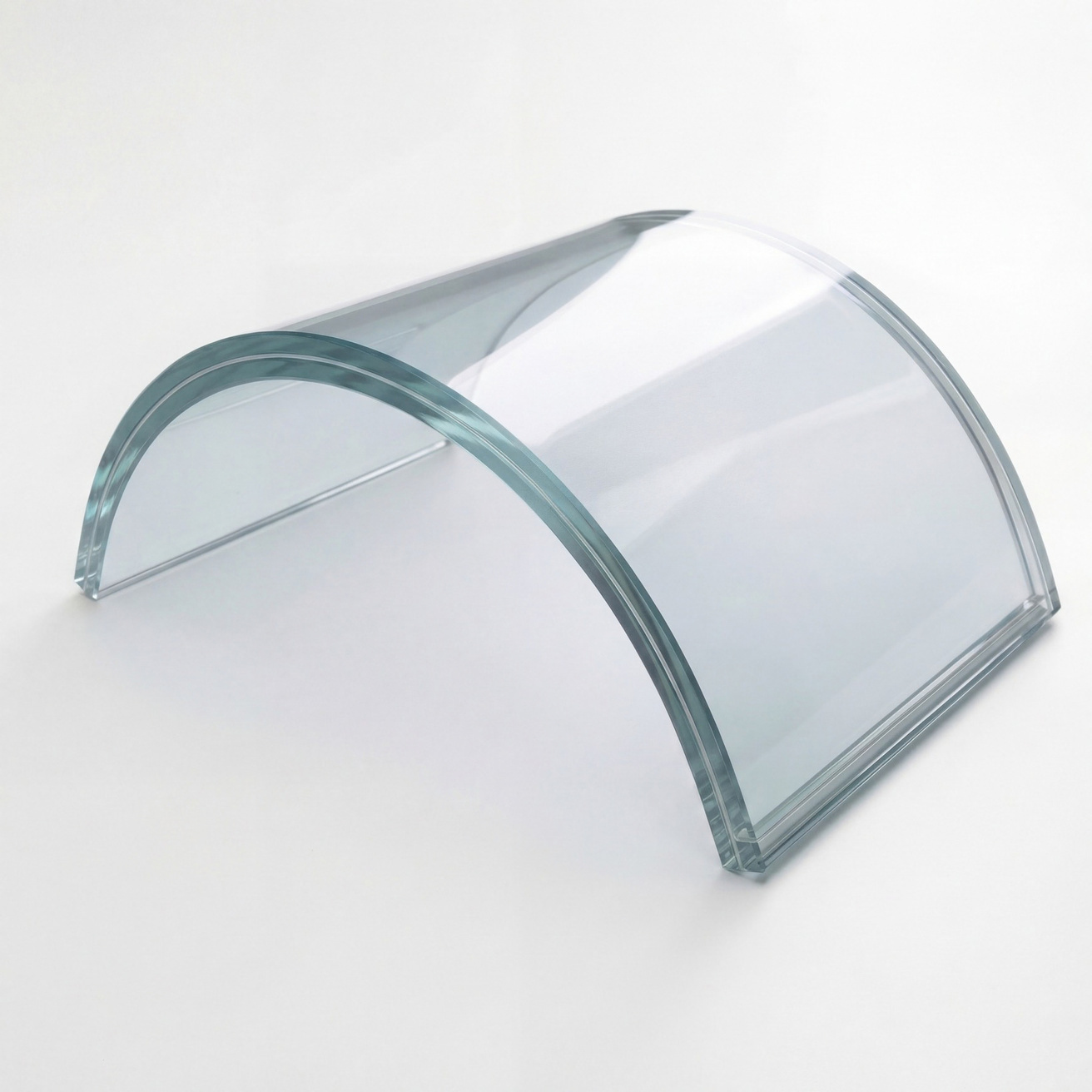 Curved Structural Laminate sample showing glass layers